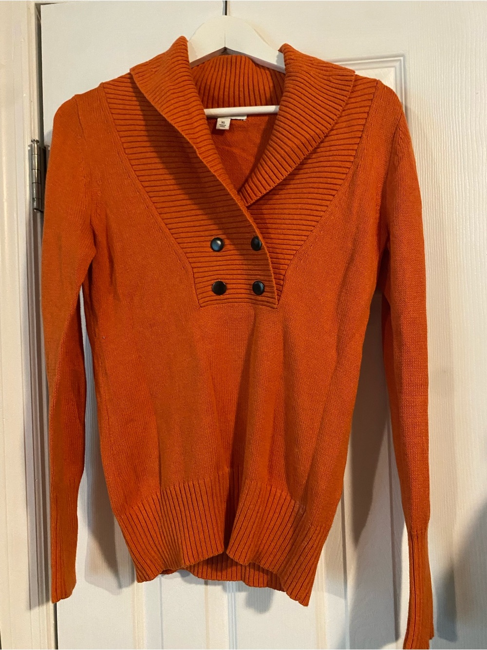 Orange Shawl Collar Button banana republic Sweater - Women